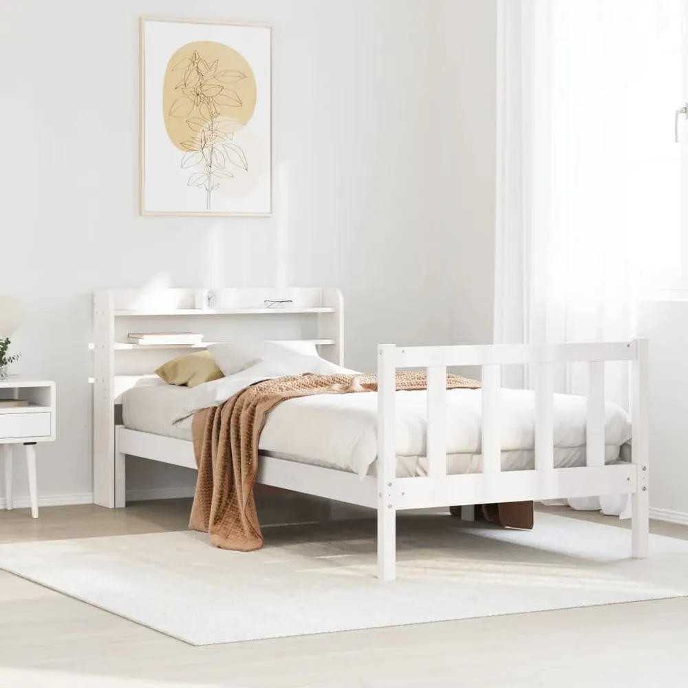 Premium Impermeável Cama sem colchão 90x200 cm madeira de pinho maciç branco