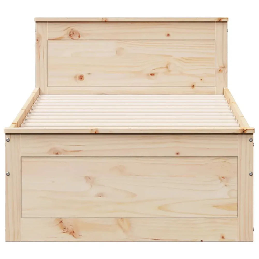 Premium Impermeável Cama sem colchão com cabeceira 90x200 cm madeira pinho maciç