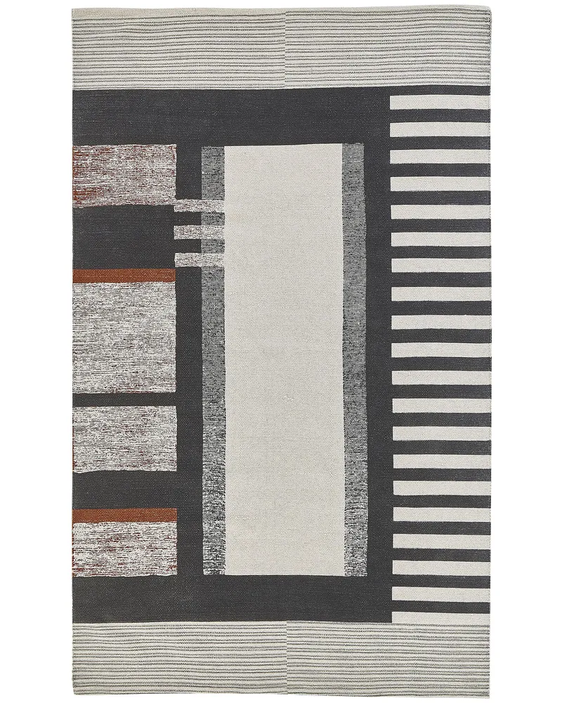 Rectangular Algodão Area Rug 140 x 200 cm Multicolour KAKINADA