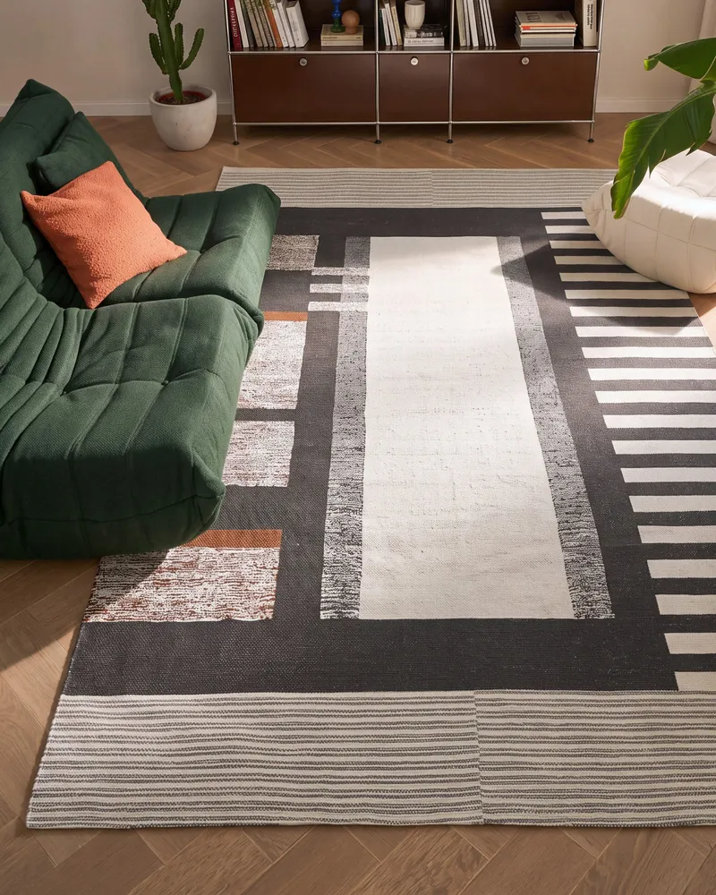 Rectangular Algodão Area Rug 140 x 200 cm Multicolour KAKINADA