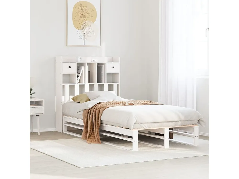 Saco de Dormir Inflável Cama com estante sem colchão 75x190 cm pinho maciço branco