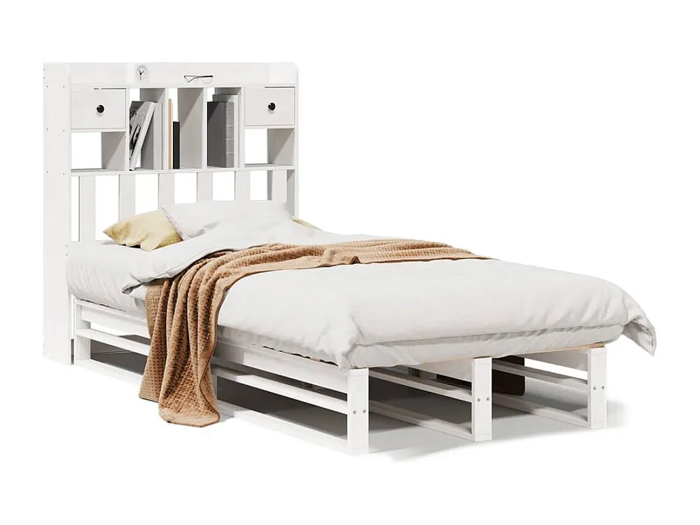 Saco de Dormir Inflável Cama com estante sem colchão 75x190 cm pinho maciço branco