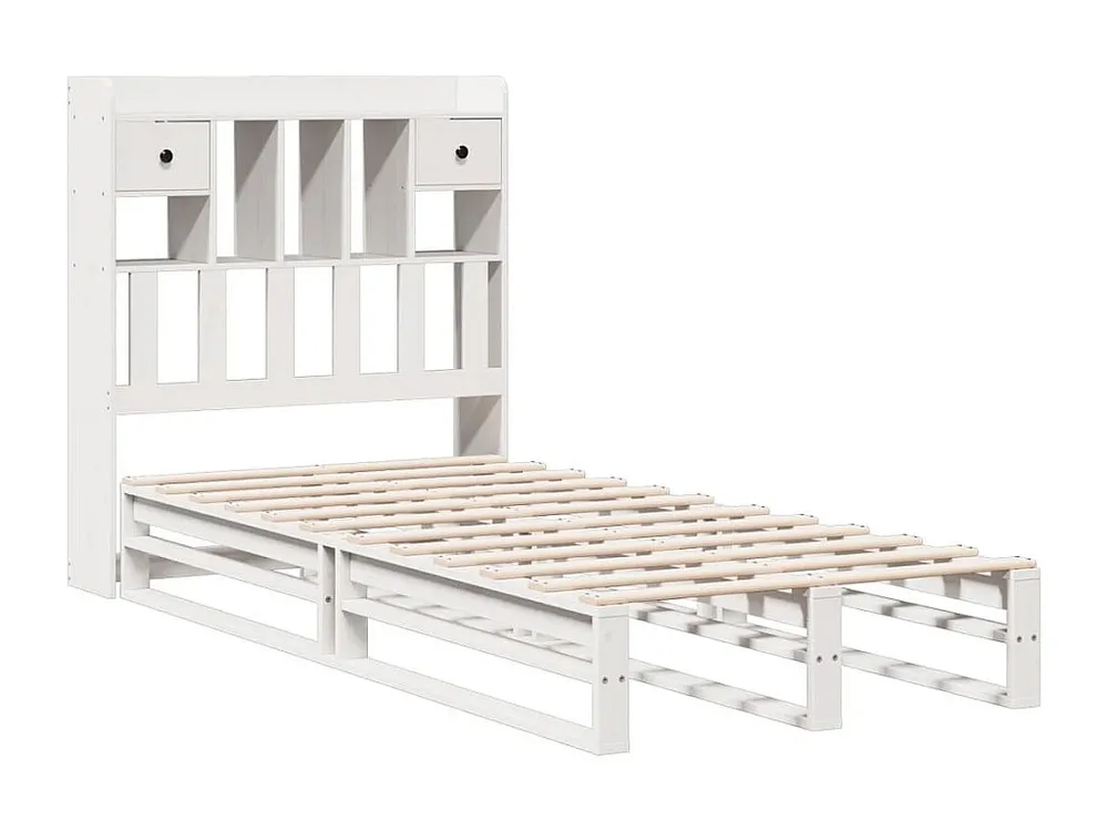 Saco de Dormir Inflável Cama com estante sem colchão 75x190 cm pinho maciço branco
