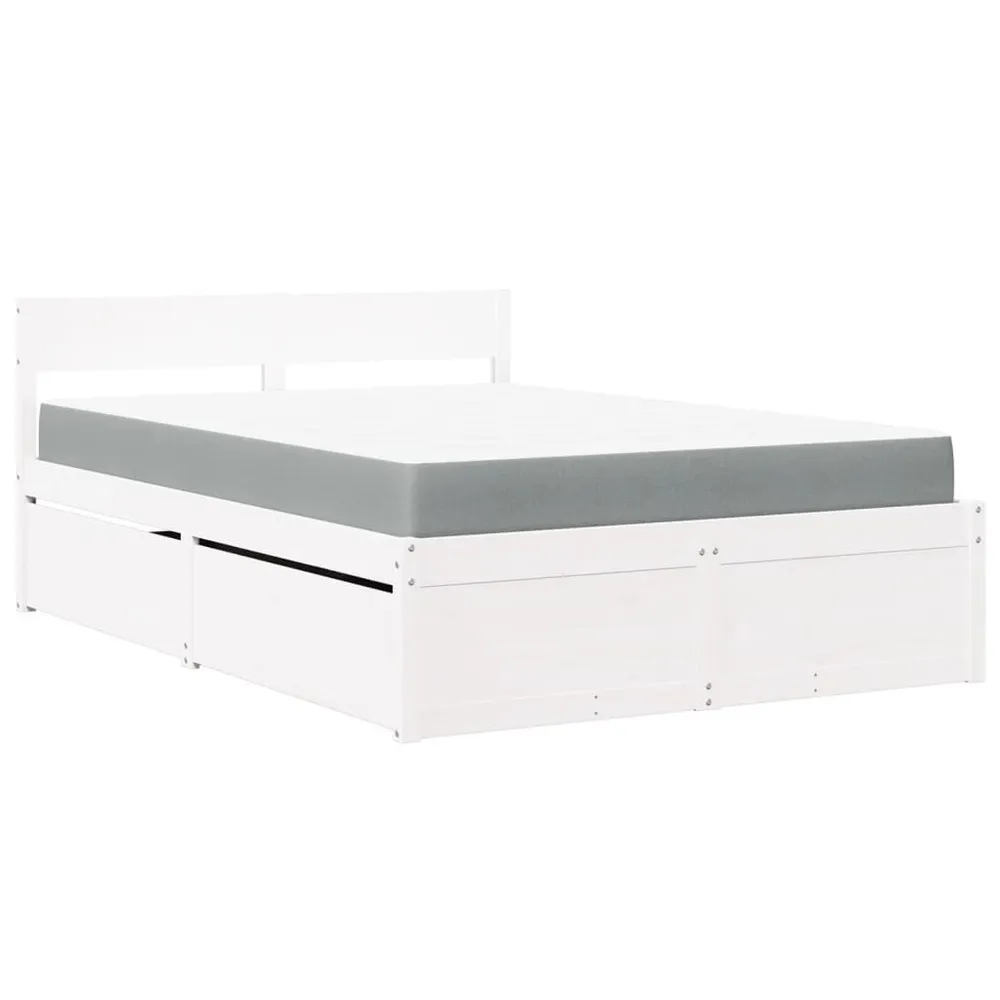 Saco de Dormir Inflável Cama com gavetas e colchão 140x190 cm pinho maciço branco