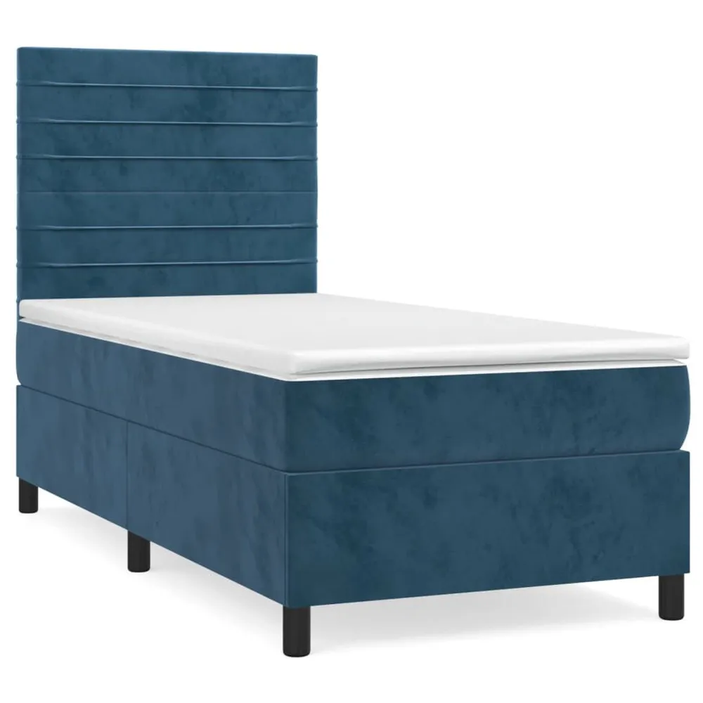 Saco de Dormir Inflável Cama com molasemcolchão 90x200 cm veludo azul-escuro