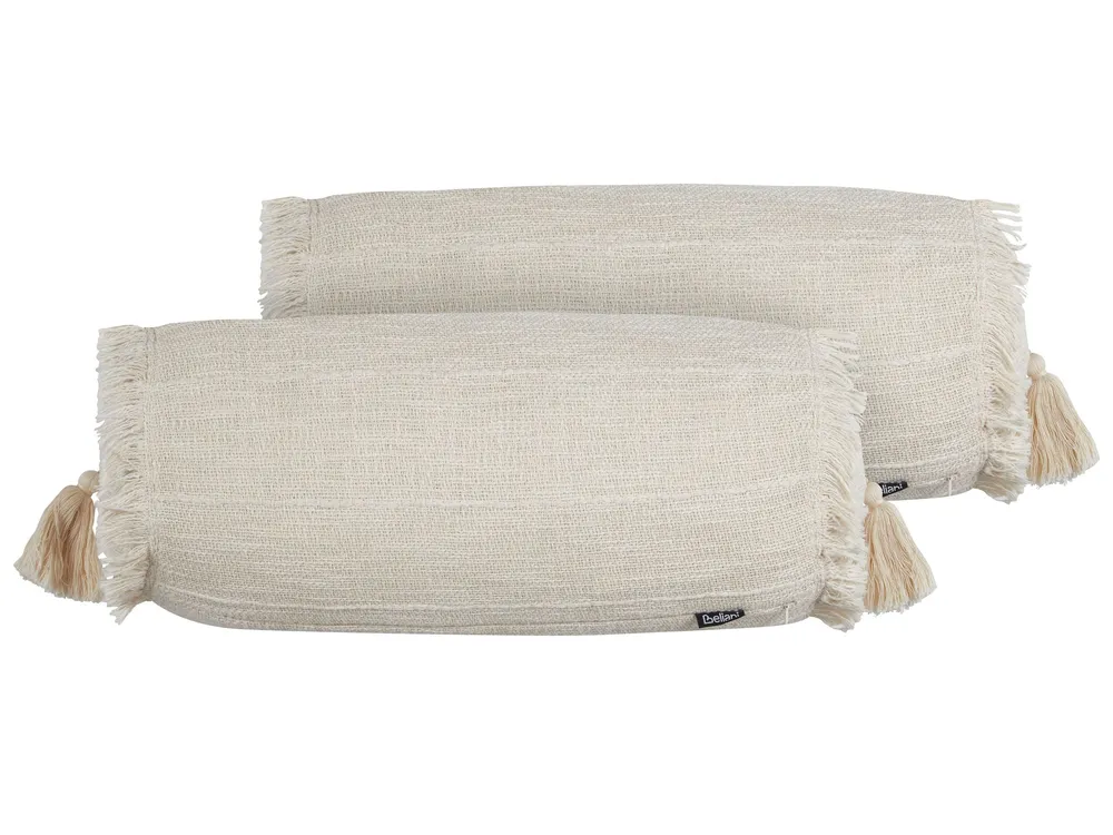 Set 2 Cotton Cushions 20 x 50 cm Beige NAHLEH