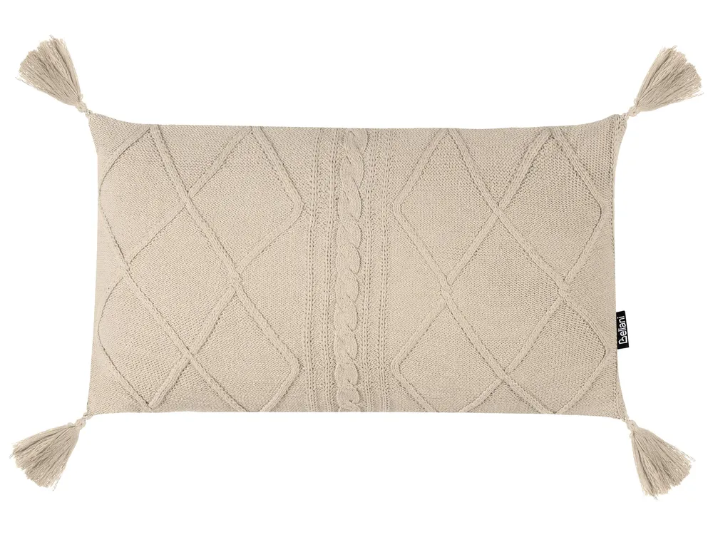 Set 2 Cotton Cushions 30 x 50 cm Light Bege claro CAESIA