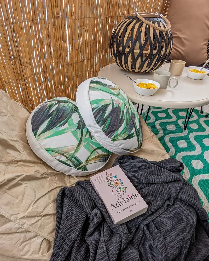 Set 2 Outdoor Cushions Leaf Pattern ⌀ 40 cm Verde and White CALDERINA