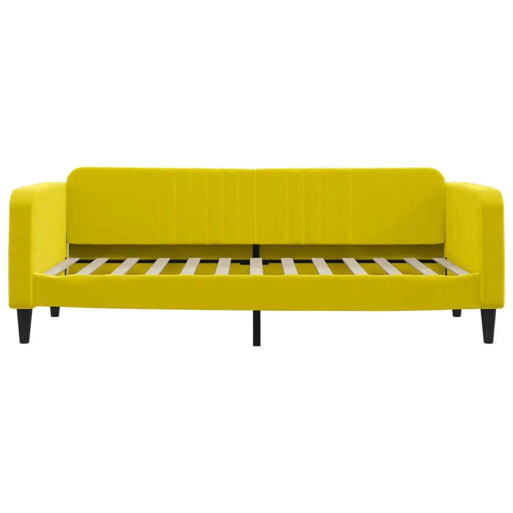 Sofá-cama com colchão 90x200 cm veludo amarelo com Bomba Elétrica Inclusa