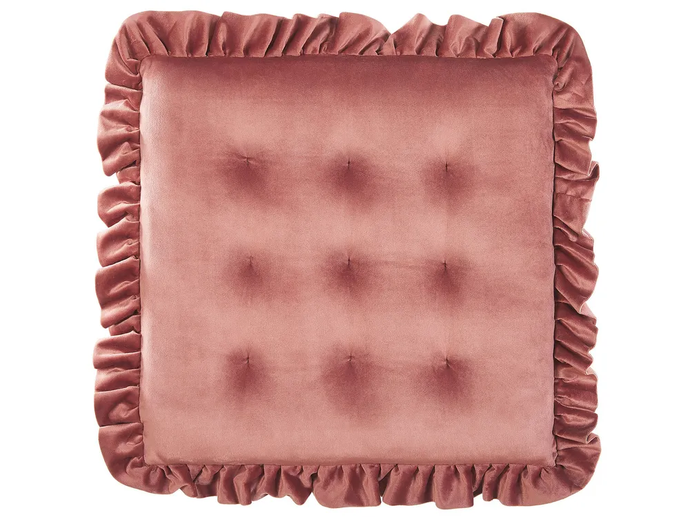 Square Veludo macio Seat Cushion 40 x 40 cm Pink KALANCHOE