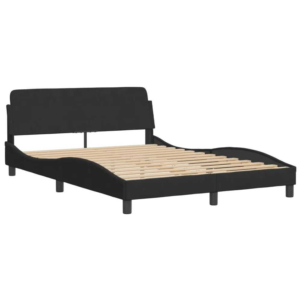 Tecnologia de Inflação Rápida Cama com colchão 140x190 cm veludo preto