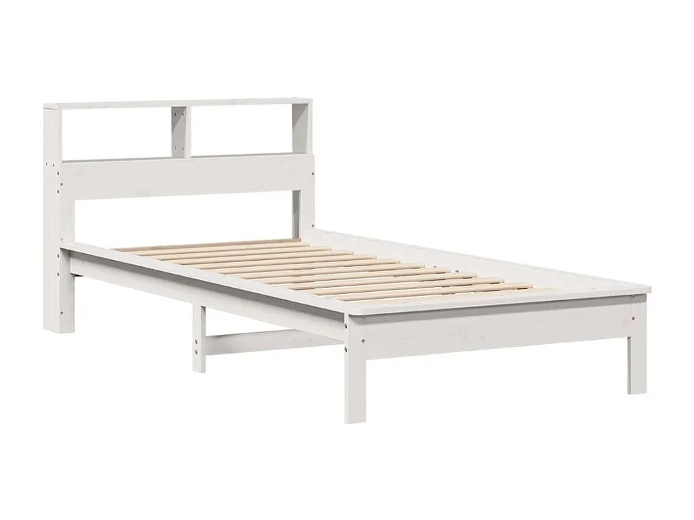 Tecnologia de Inflação Rápida Cama com estante sem colchão 75x190 cm pinho maciço branco