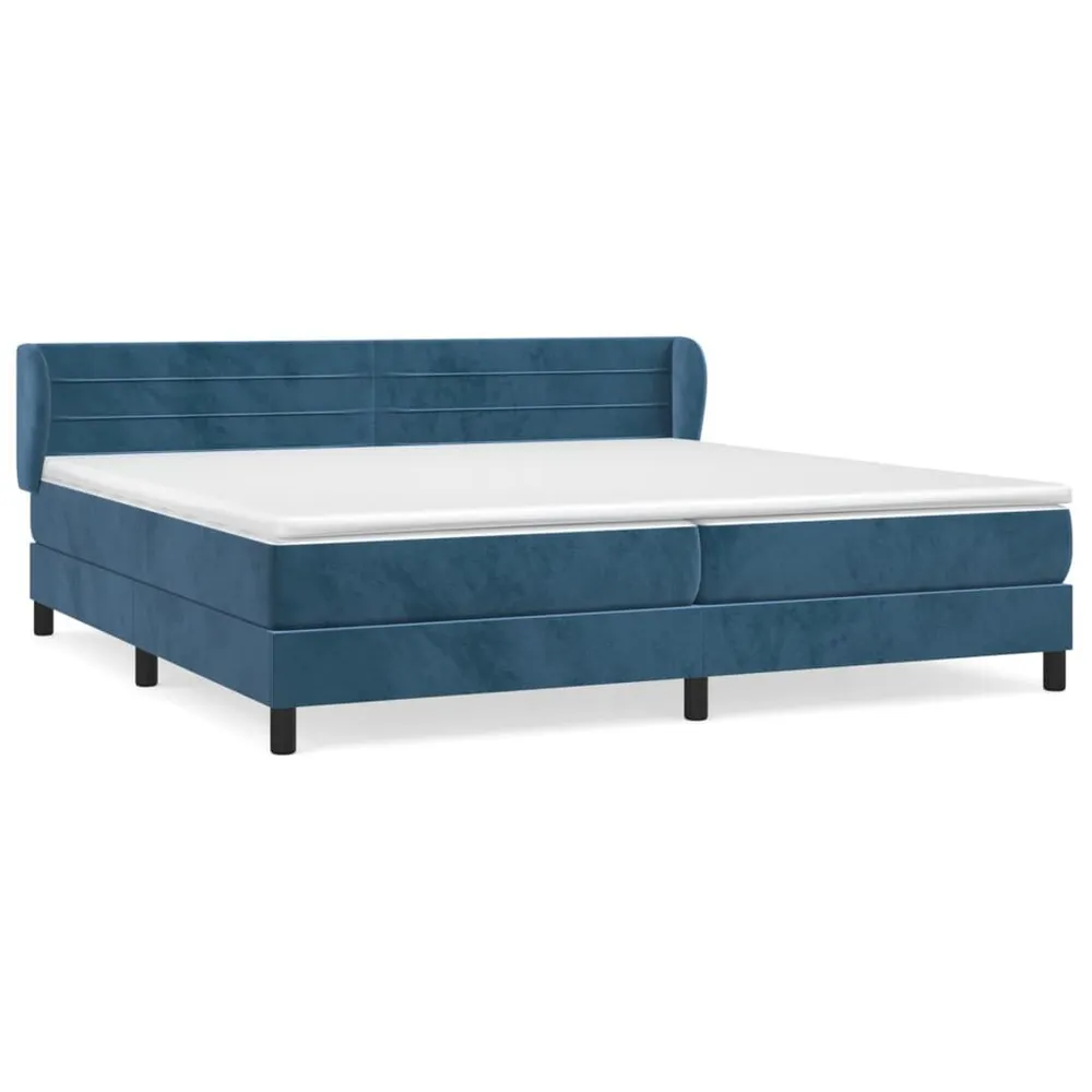 Tecnologia de Inflação Rápida Cama com molasemcolchão 200x200 cm veludo azul-escuro