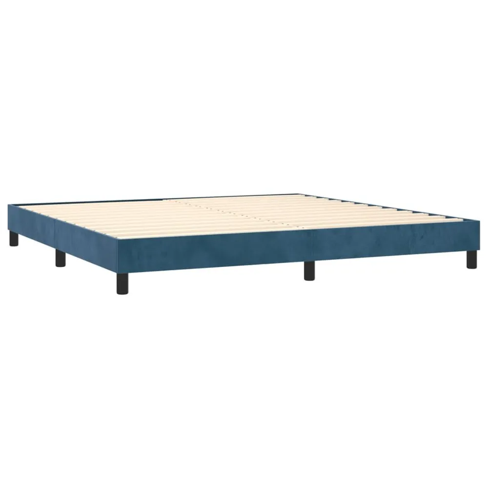 Tecnologia de Inflação Rápida Cama com molasemcolchão 200x200 cm veludo azul-escuro