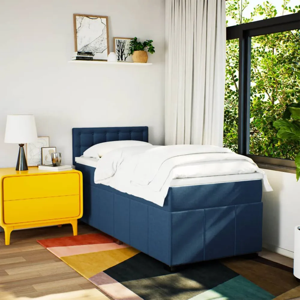 Tecnologia de Inflação Rápida Cama com molasemcolchão 90x190 cm tecido azul