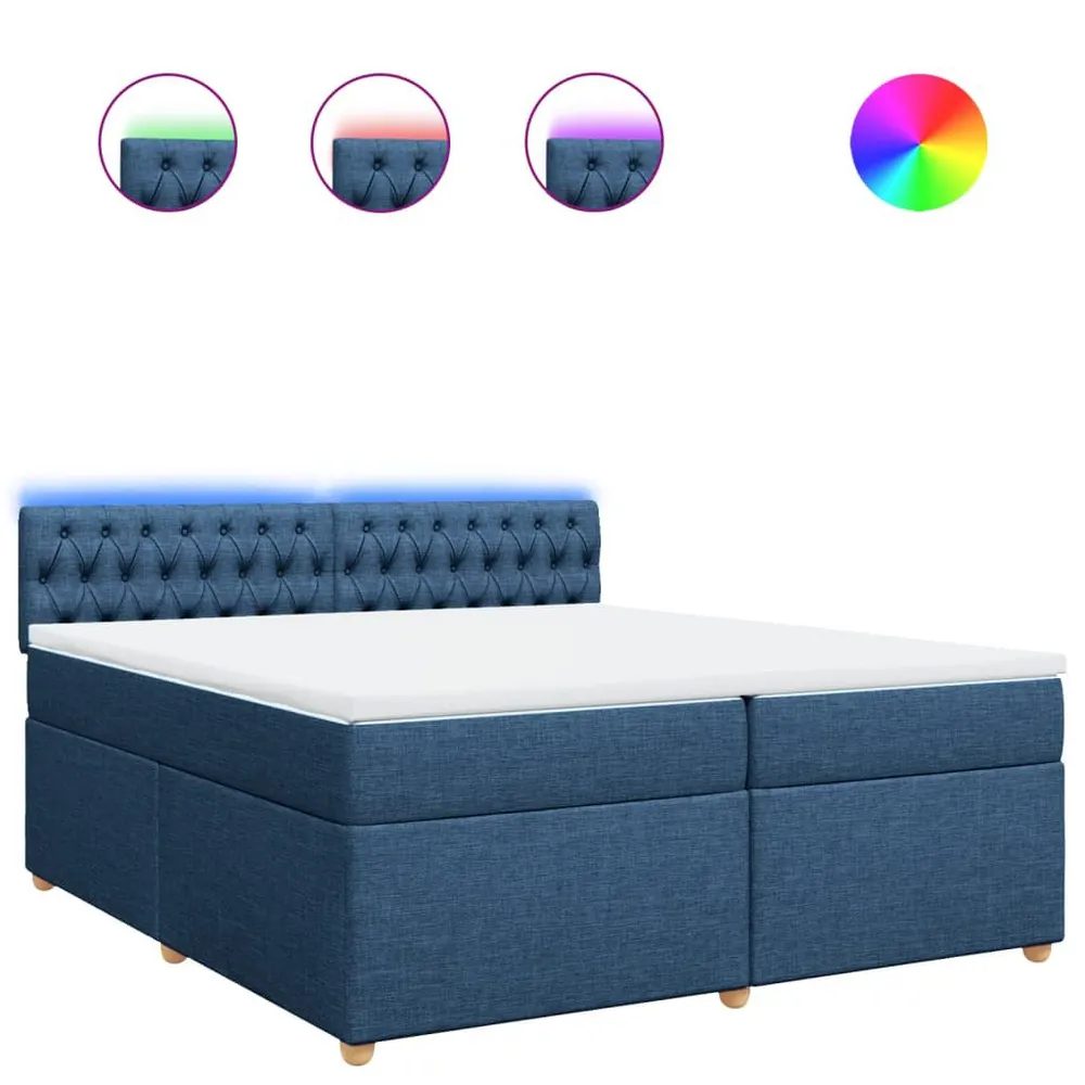 Tecnologia de Inflação Rápida Cama com molasemcolchão 200x200 cm tecido azul