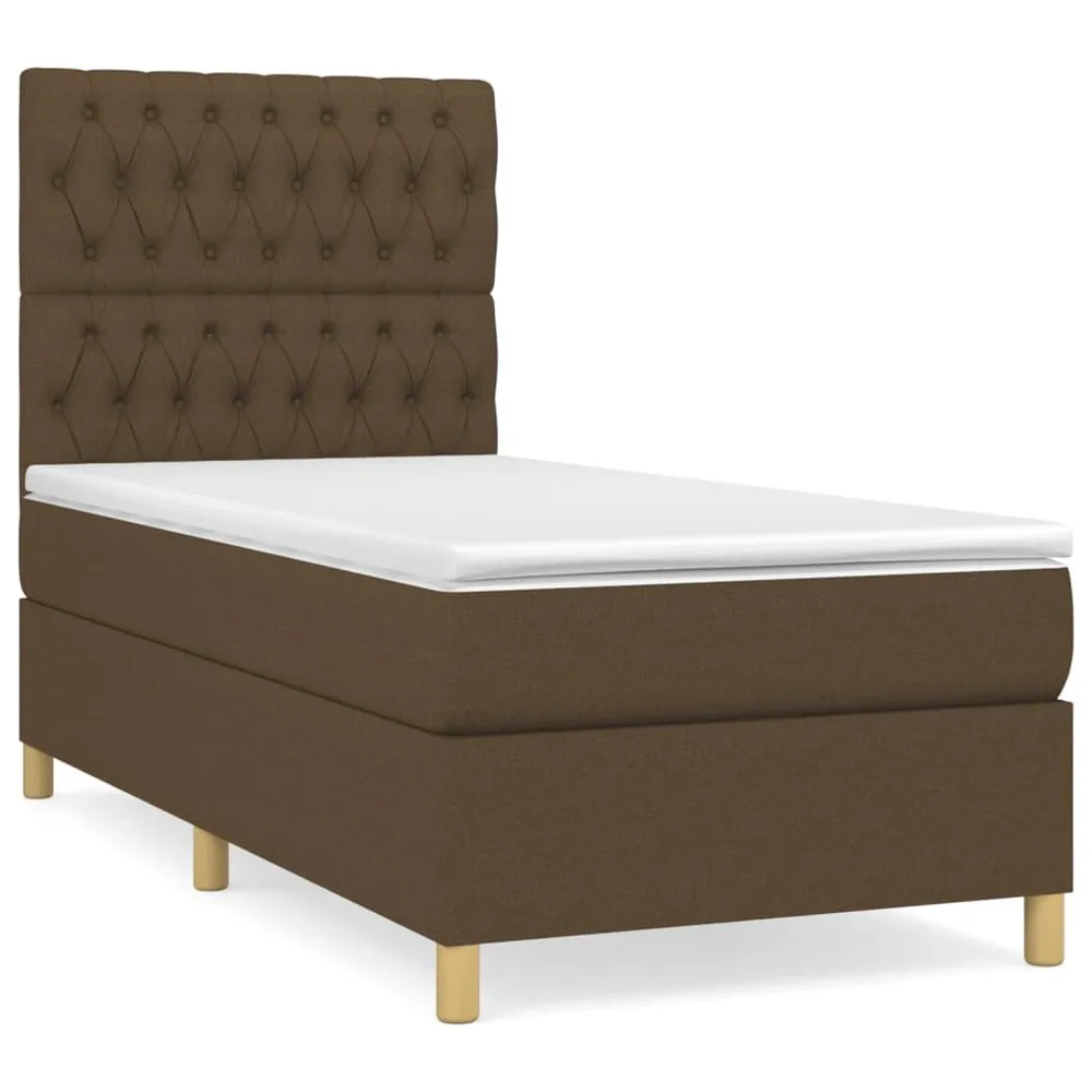 Tecnologia de Inflação Rápida Cama com molasemcolchão 90x190 cm tecido castanho-escuro