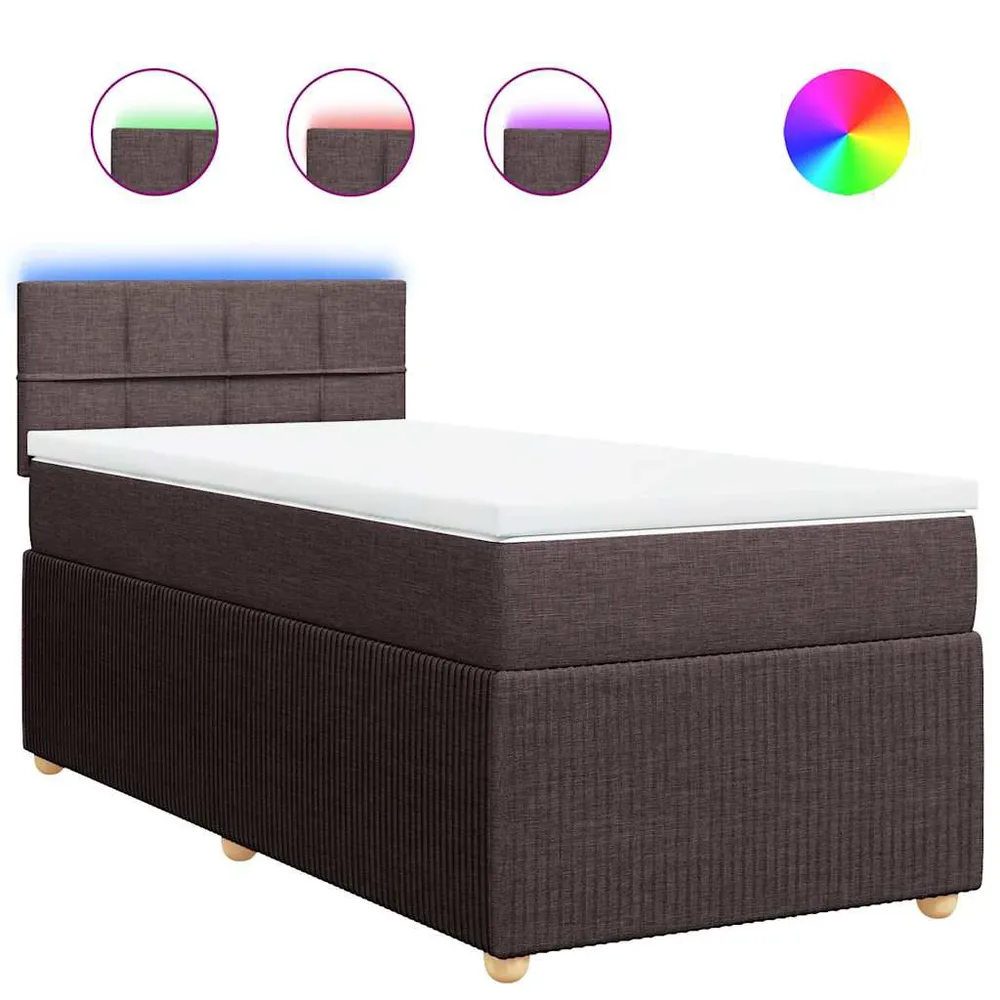 Tecnologia de Inflação Rápida Cama com molasemcolchão 90x190 cm tecido castanho-escuro