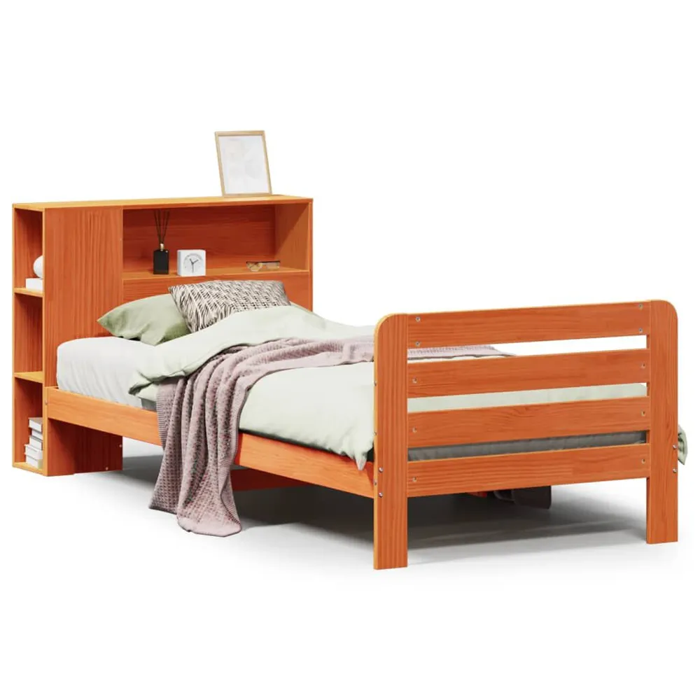 Tecnologia de Inflação Rápida Cama sem colchão 90x200 cm pinho maciço castanho-mel