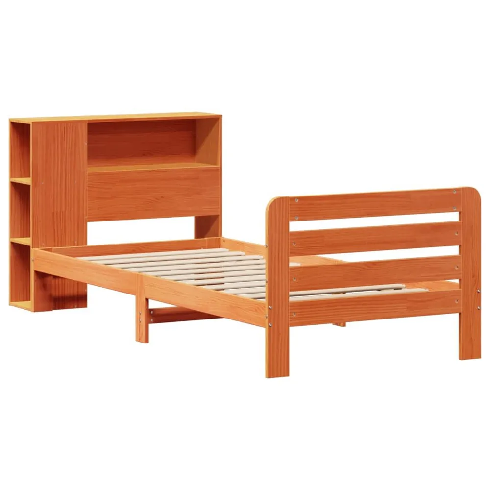 Tecnologia de Inflação Rápida Cama sem colchão 90x200 cm pinho maciço castanho-mel