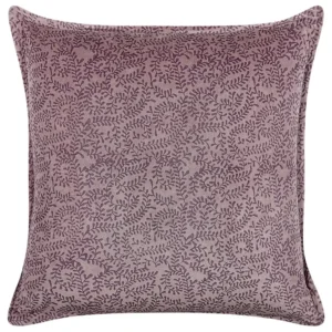 Velvet Cushion Floral Motif 45 x 45 cm Pink KALMIA