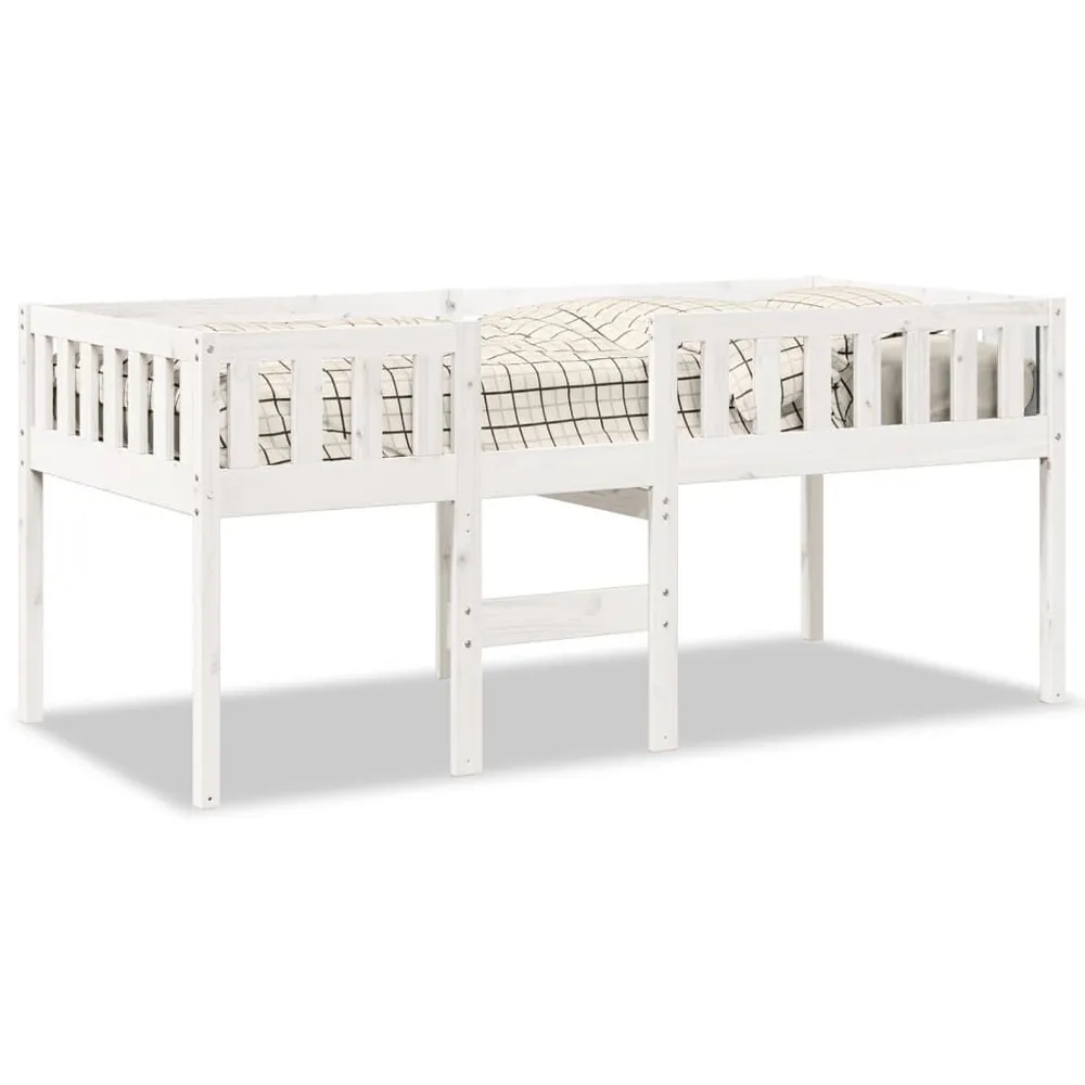 Cama de crianç sem colchão 90x190 cm pinho maciço branco em Rosa Claro