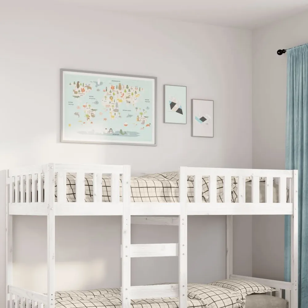 Cama de crianç sem colchão 90x190 cm pinho maciço branco em Rosa Claro