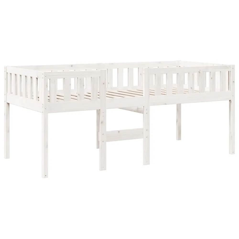 Cama de crianç sem colchão 90x190 cm pinho maciço branco em Rosa Claro