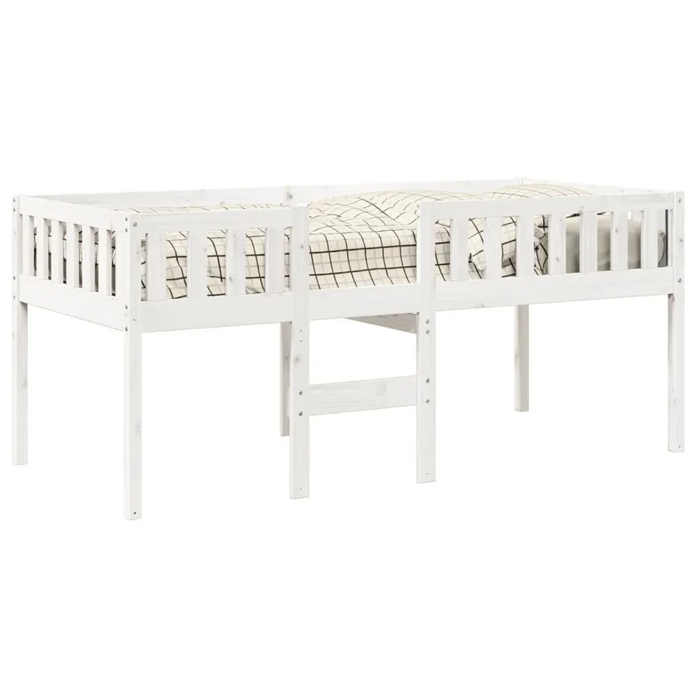 Cama de crianç sem colchão 90x190 cm pinho maciço branco em Rosa Claro