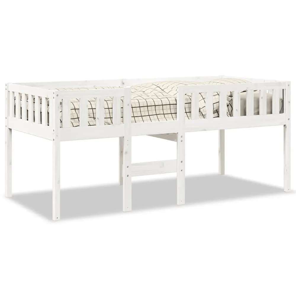 Cama de crianç sem colchão 90x200 cm pinho maciço branco | Seguro para Bebés