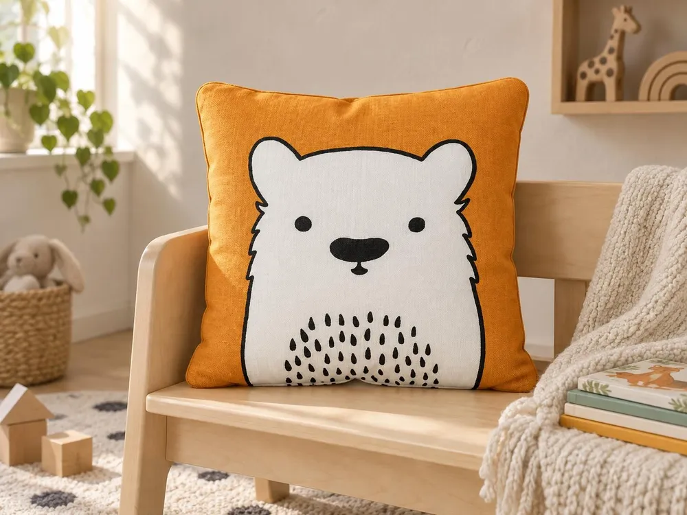 Cotton Kids Cushion Bear 45 x 45 cm Laranja WARANASI
