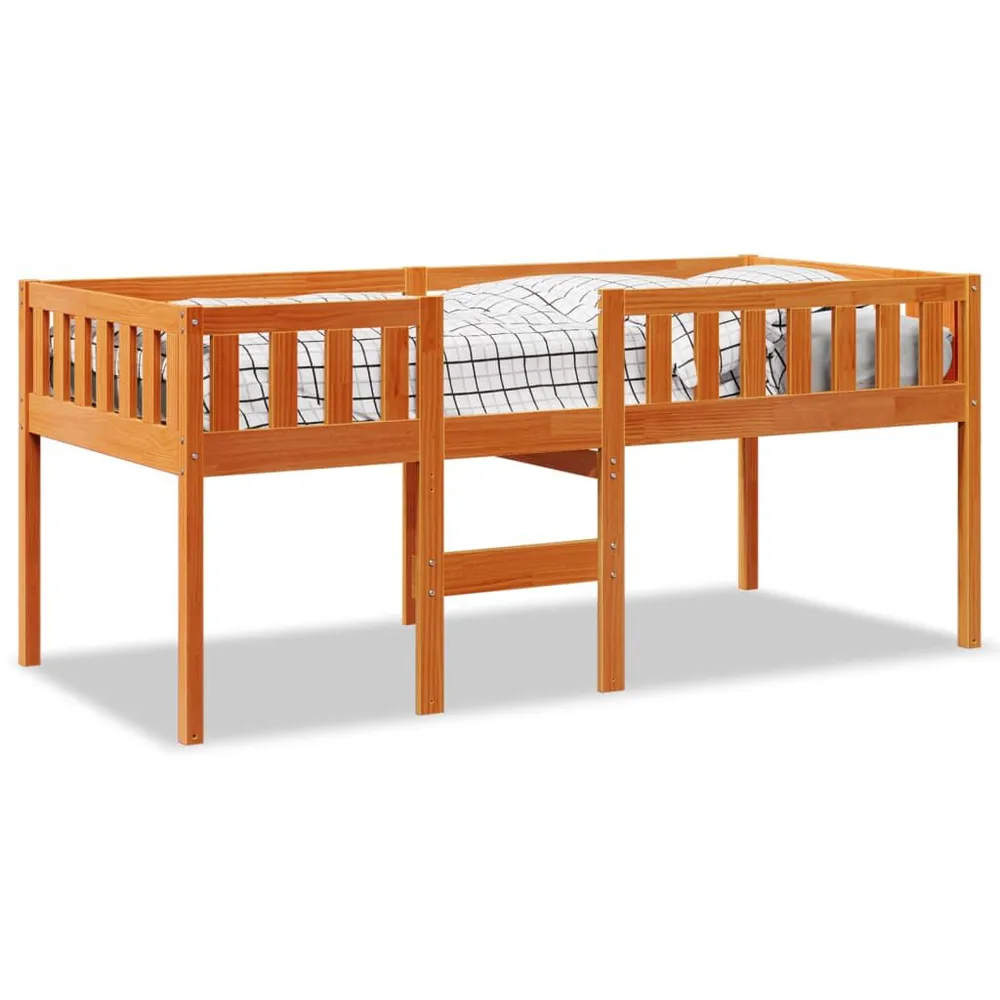 Kit Completo Cama de crianç sem colchão 90x200 cm pinho maciço castanho-mel
