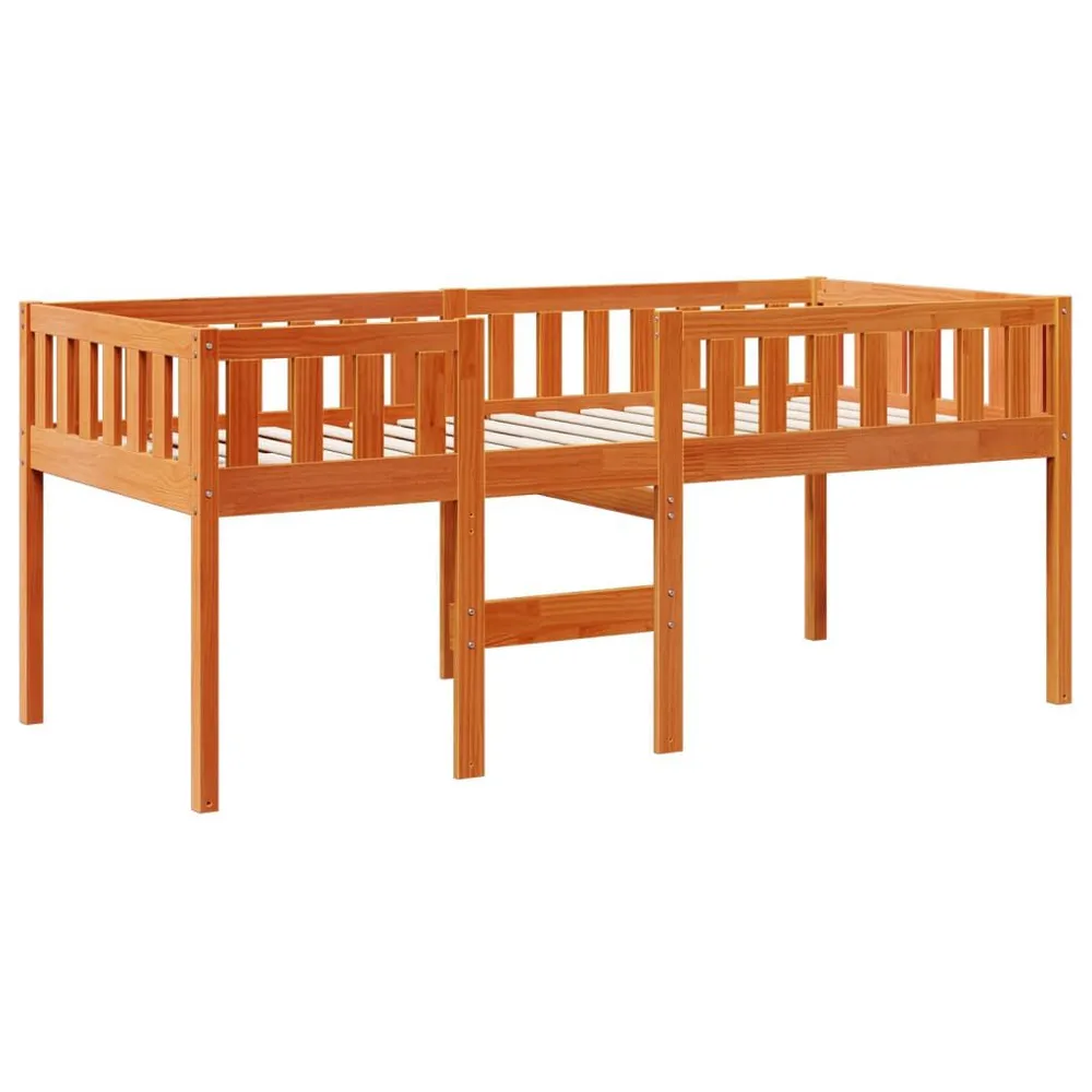 Kit Completo Cama de crianç sem colchão 90x200 cm pinho maciço castanho-mel