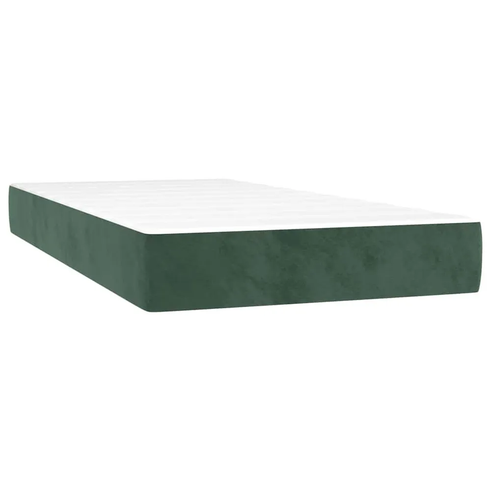 Colchão Extra Firme Colchão de molas ensacadas 90x220x20 cm veludo verde-escuro