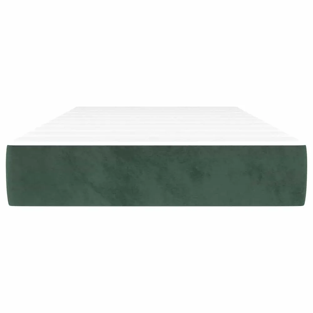 Colchão Extra Firme Colchão de molas ensacadas 90x220x20 cm veludo verde-escuro