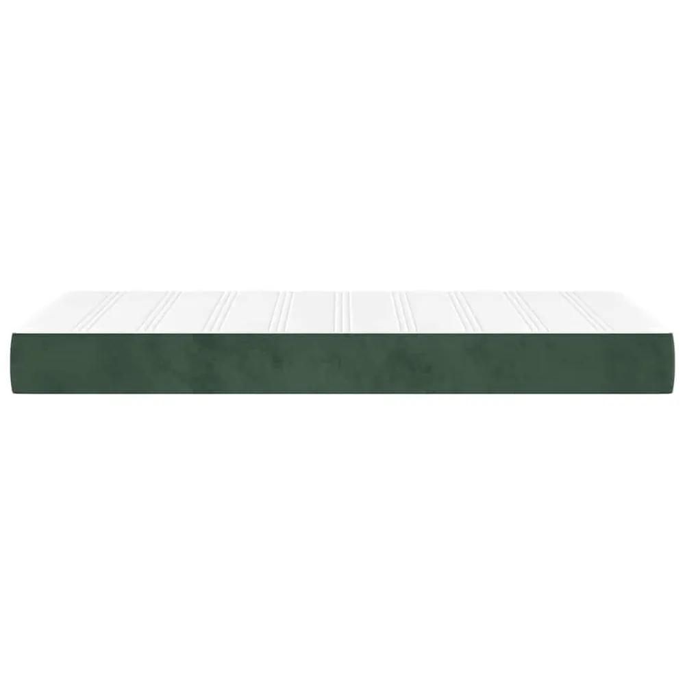 Colchão Extra Firme Colchão de molas ensacadas 90x220x20 cm veludo verde-escuro