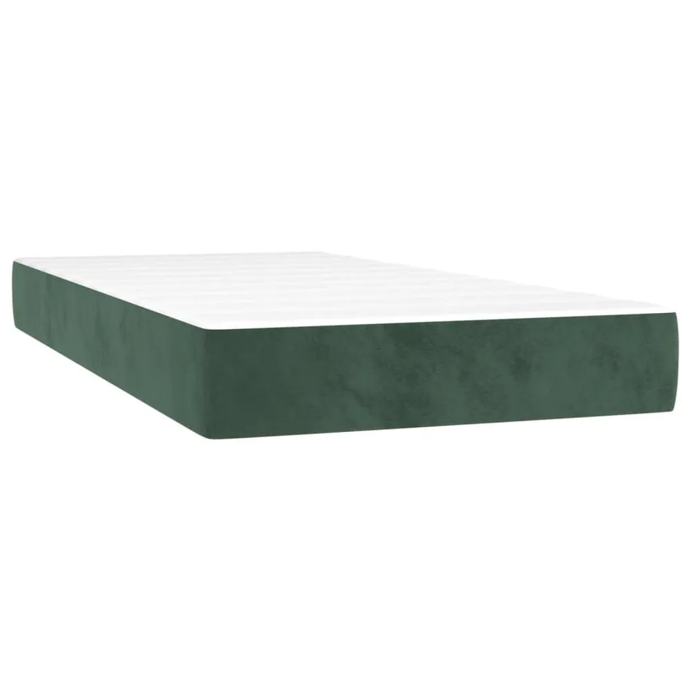 Colchão de molas ensacadas 80x200x20 cm veludo verde-escuro para Festas do Pijama