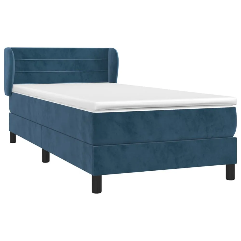 Colchão para Camping Cama com molasemcolchão 100x200 cm veludo azul-escuro