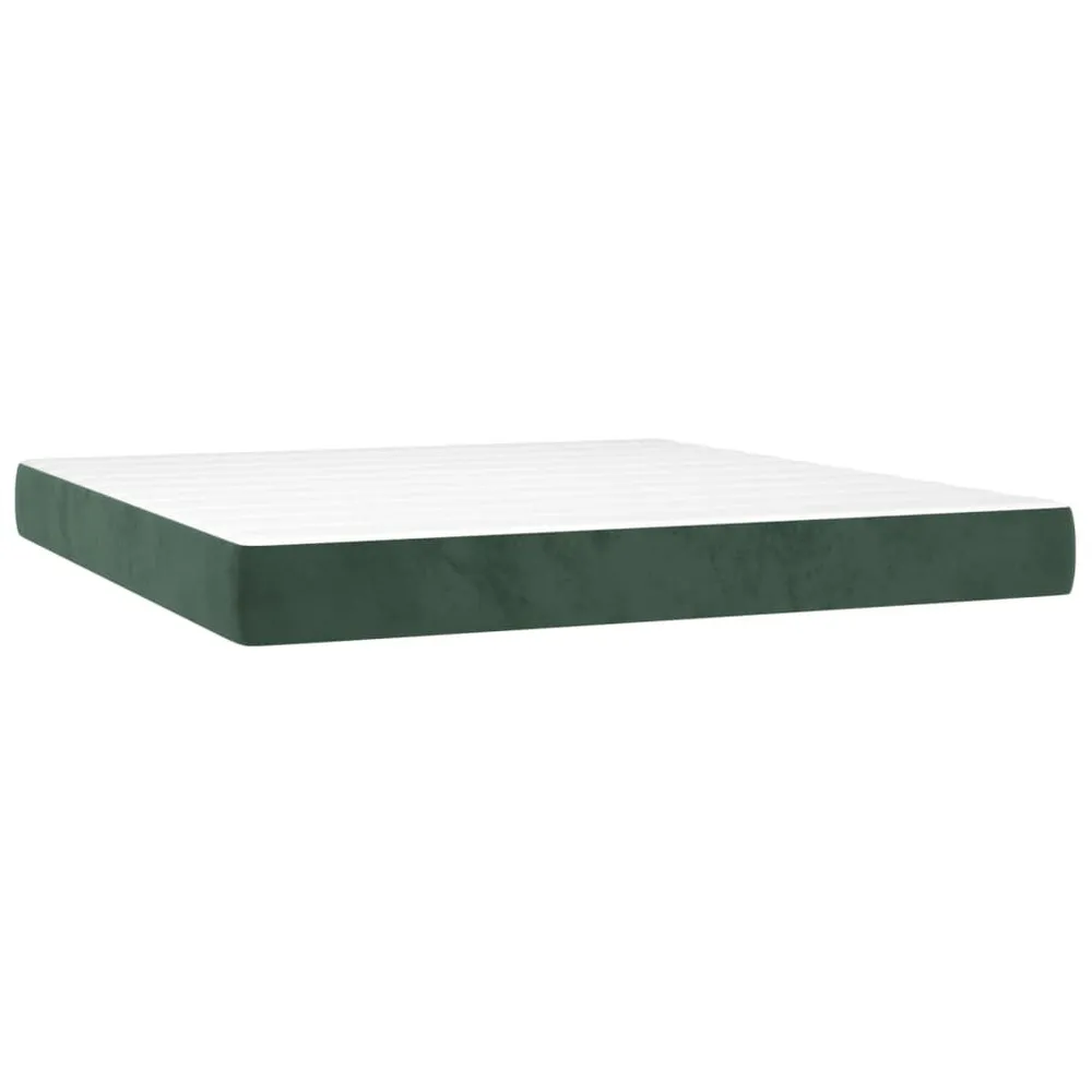 Premium Impermeável Colchão de molas ensacadas 160x200x20 cm veludo verde-escuro