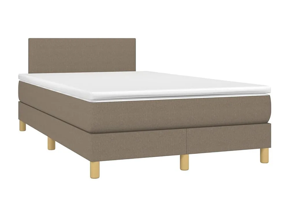 Cama box spring colchão/LED 120x200cm tecido cinza-acastanhado