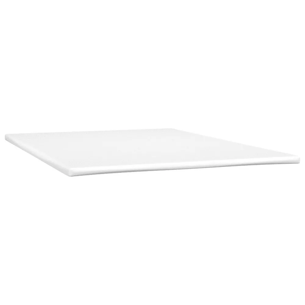 Cama box spring com colchão e LED 140x190 cm tecido cinza-claro
