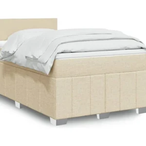 Cama boxspring com colchão 120x190 cm tecido cor creme