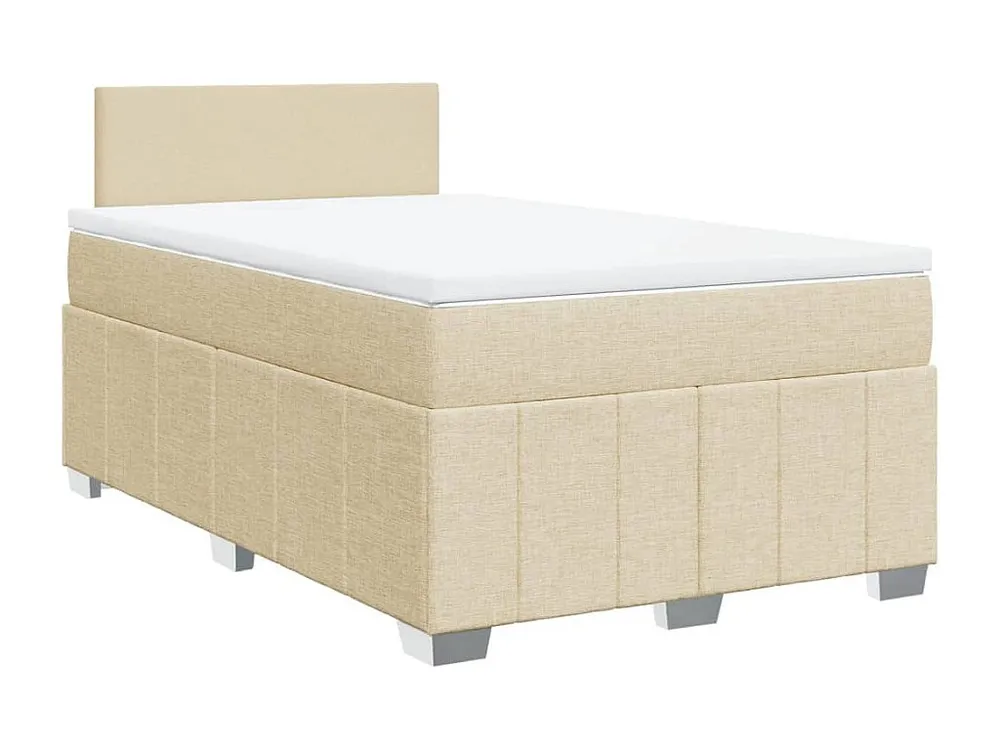 Cama boxspring com colchão 120x190 cm tecido cor creme