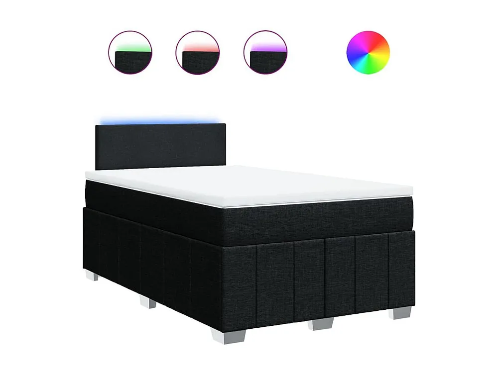 Cama boxspring com colchão 120x190 cm tecido preto
