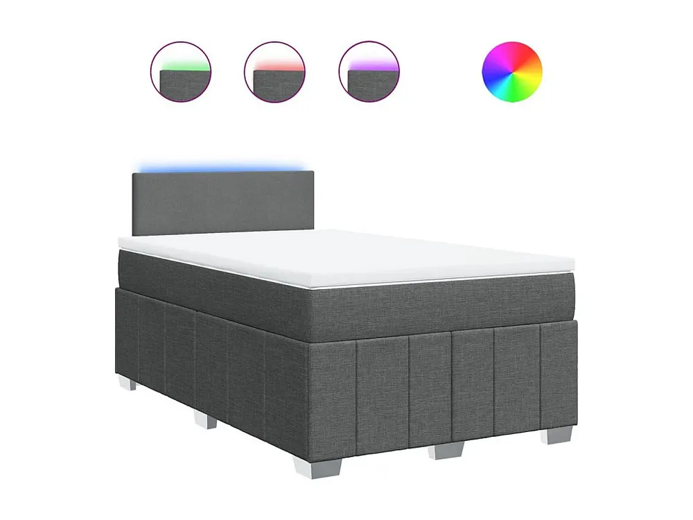 Cama boxspring com colchão 120x190 cm tecido cinzento-escuro