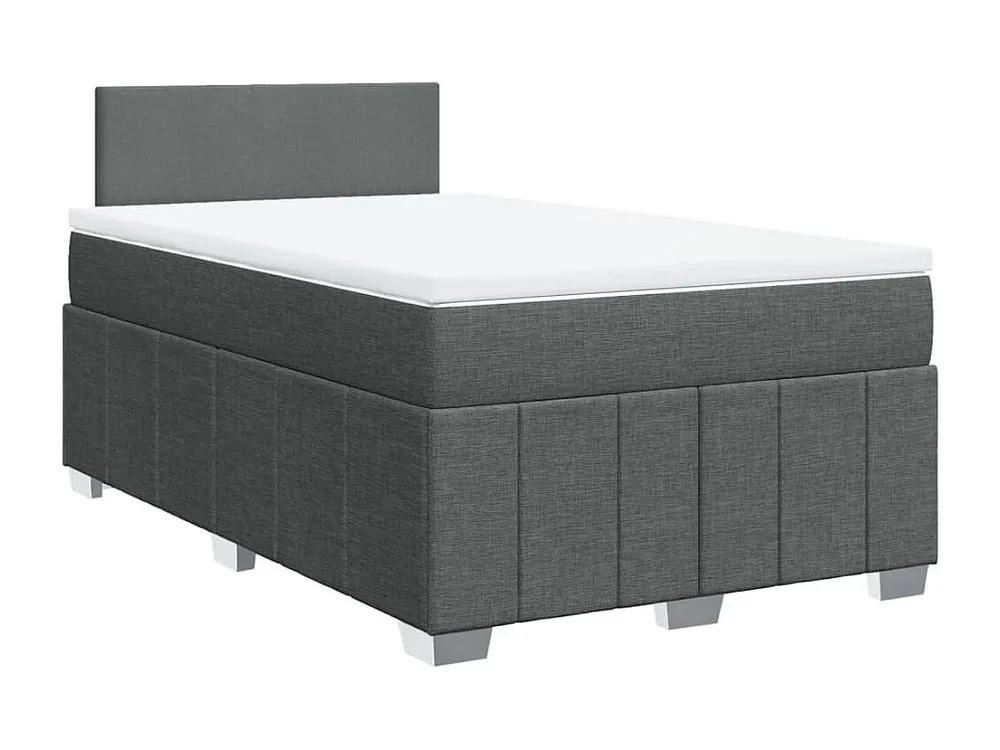 Cama boxspring com colchão 120x190 cm tecido cinzento-escuro