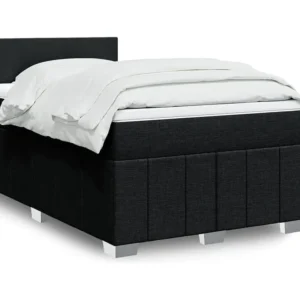 Cama boxspring com colchão 120x190 cm tecido preto
