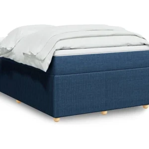 Cama boxspring com colchão 120x190 cm tecido azul