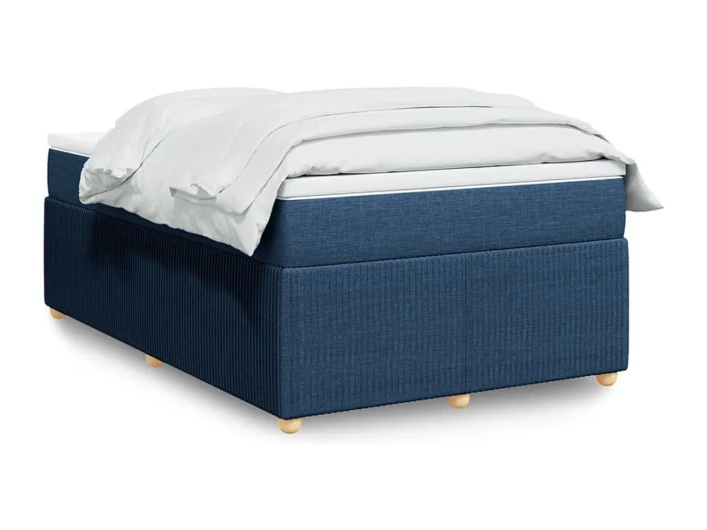 Cama boxspring com colchão 120x190 cm tecido azul