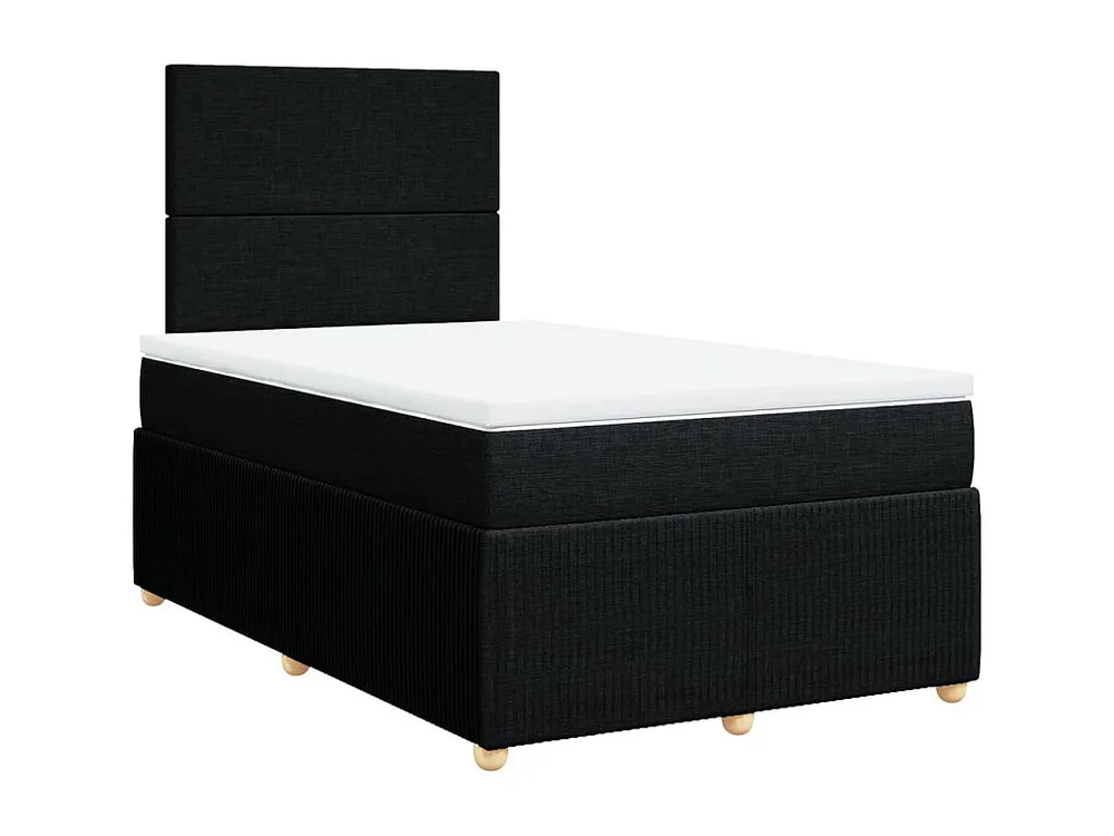 Cama boxspring com colchão 120x190 cm tecido preto